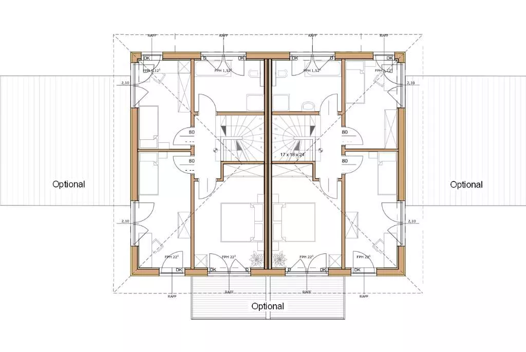 Grundriss/Maßstabszeichnung der Doppelhaushälfte.